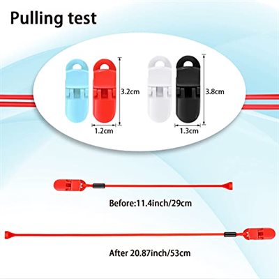 Silicone Hearing Aid Retention Clip for BTE- Monaural (4 / pk) Multi-Color (Red, White, Black, Cyan)